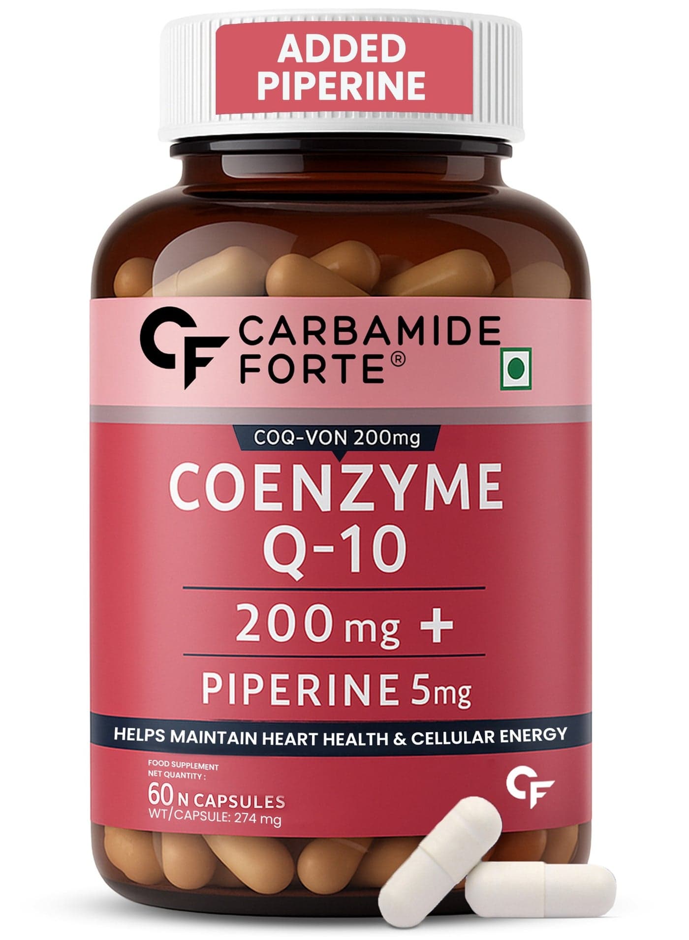 Carbamide Forte Coenzyme Q10 (CoQ10) 200mg with Piperine 5mg – 60 Capsules