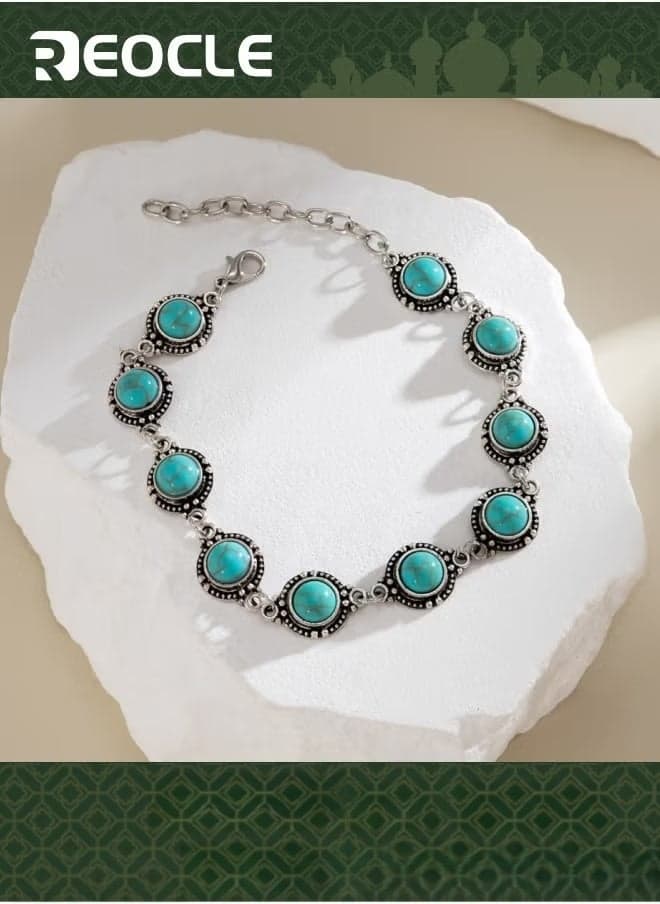 Anklet for Women Turquoise Bead Chain Boho Beach Summer Simple Foot Jewelry Ankle Bracelet for Lady