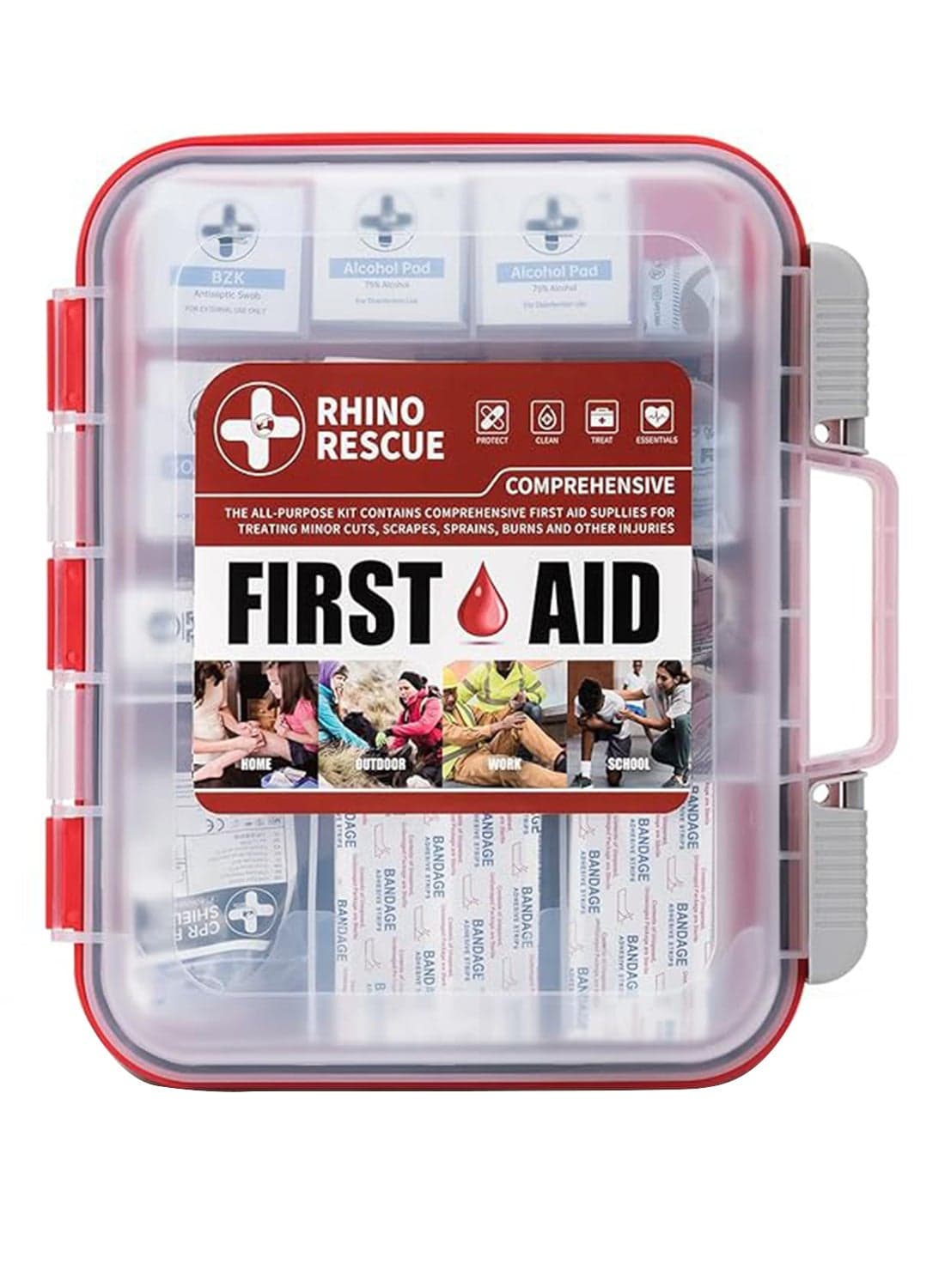 350 Pieces OSHA All-Purpose First Aid Kit, Ideal for Emergency, School, Business FSA HSA Eligible