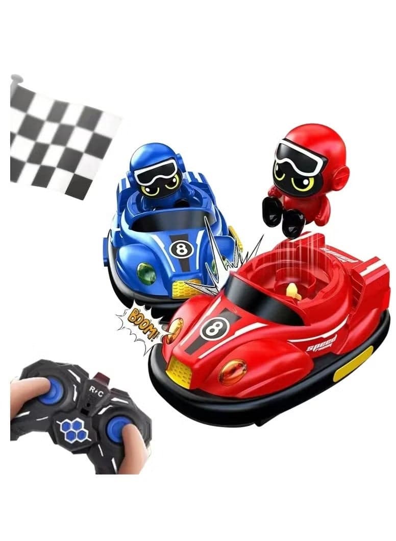 Bumper Cars Set, RC Battle Cars Set of 2 Remote Control Stunt Cars with LED Lights, Sound & Eject Feature – Racing Toy Gift for Boys & Girls