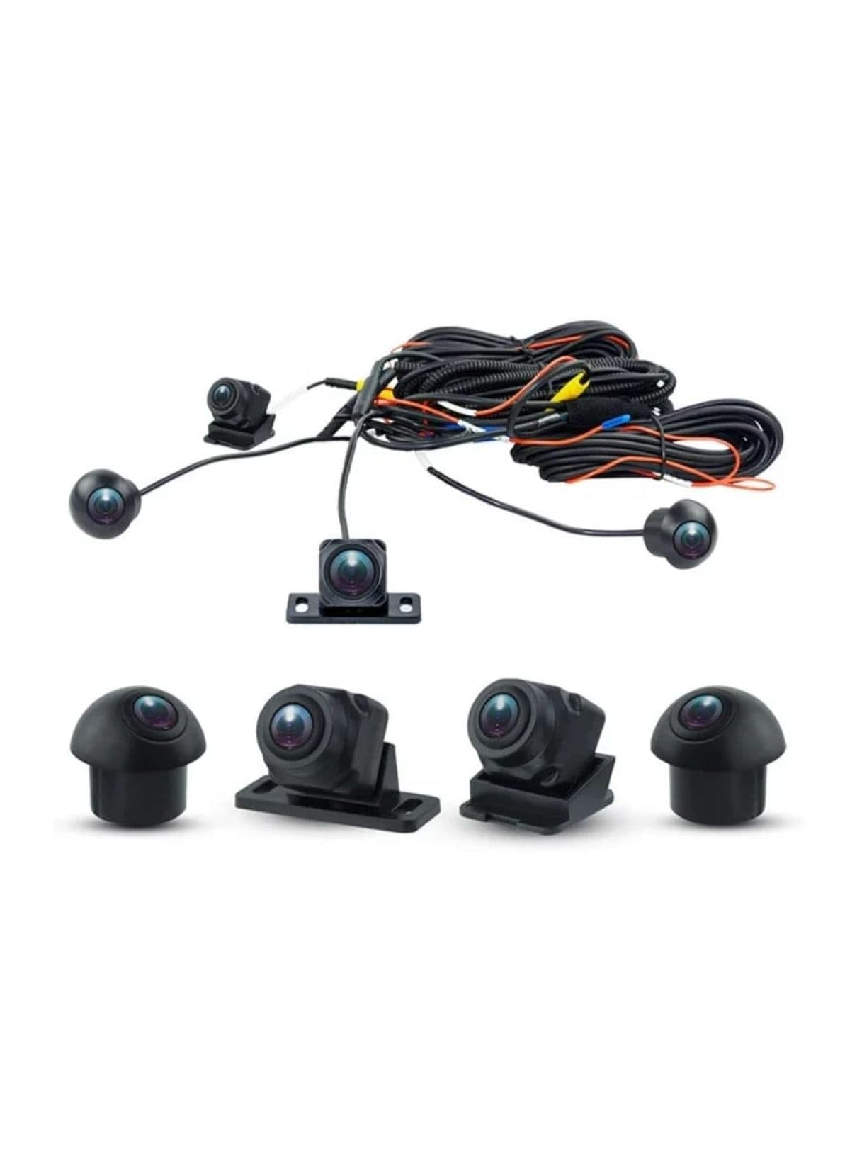 360 Degree Bird View Surround System, 1080P HD Car Backup Camera System with Car DVR Recorder & 4 Reverse Cameras, Waterproof Universal Panoramic View All Round Front/Side/Rear View Camera for All Car