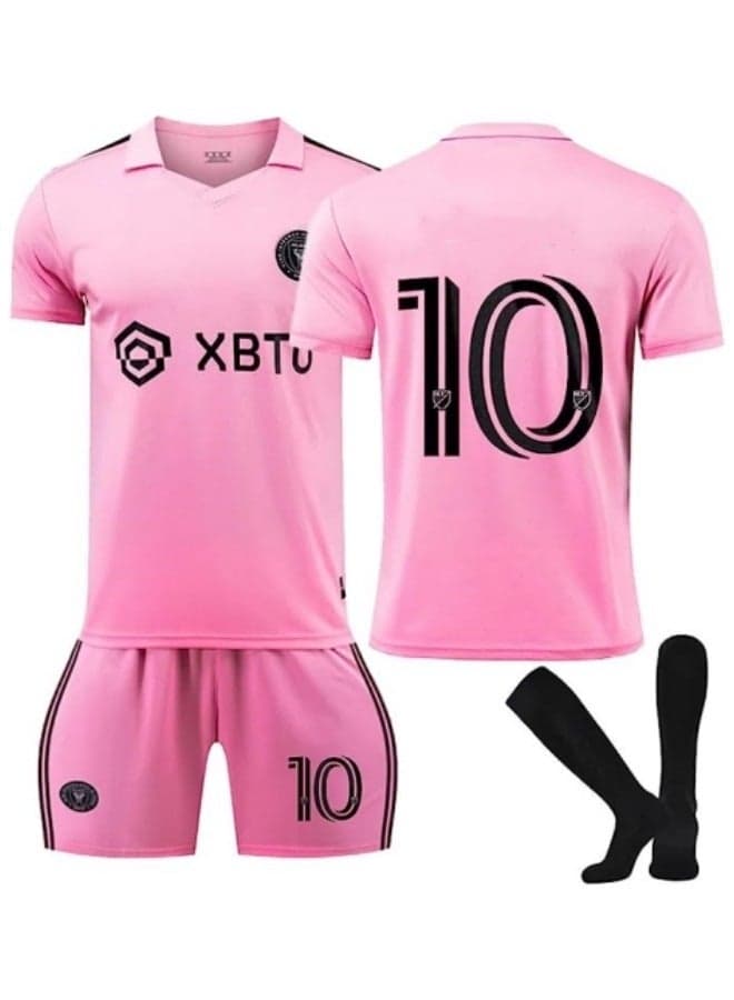 Kids Football Jersey Set, # 10 Soccer Jersey World Champion Football Soccer Jersey Set for Kids
