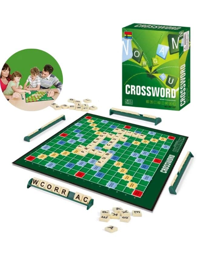 Crossword Board Game, Scrabble Board Game,Word Game for Kids Ages 8 and Up, The Classic Crossword Game with Case, Fun Family Crossword Game for 2-4 Players