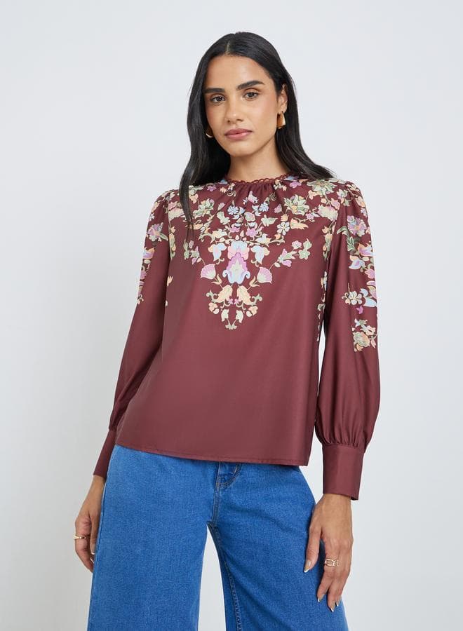 Floral Print Regular Fit Blouse