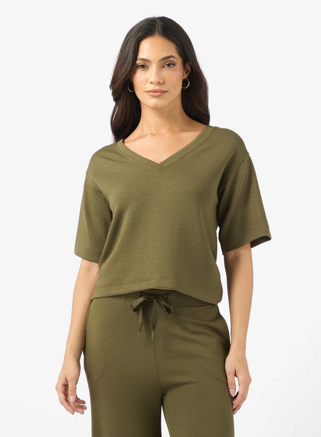 V-Neck Long Sleeve Top