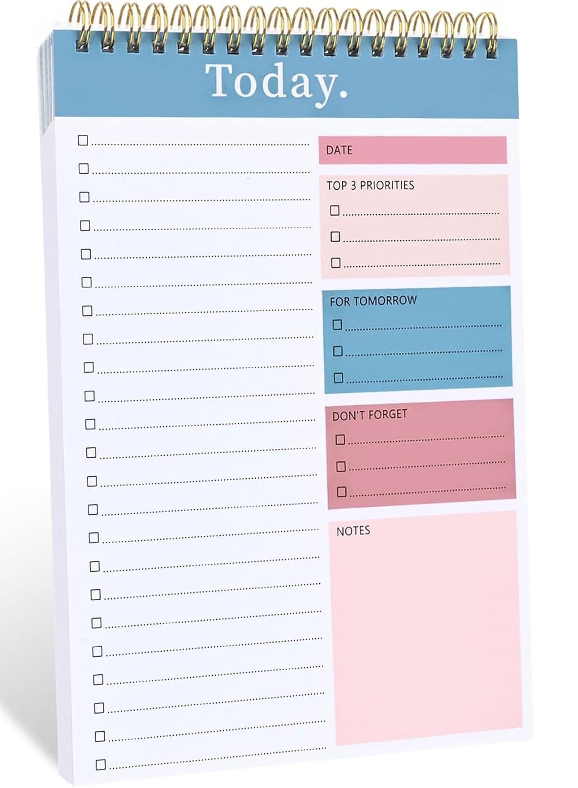 To Do List Notepad, 52 Sheets To Do List Notebook for Work, Twin-ring Spiral Bindling Undated Daily Planner Perfect for Enhanced Productivity and Goal Achievement