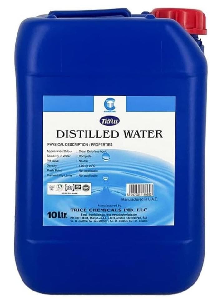Thrill Distilled Water 10L Can – Premium Purity for Automotive, Laboratory, Industrial, and Household Needs