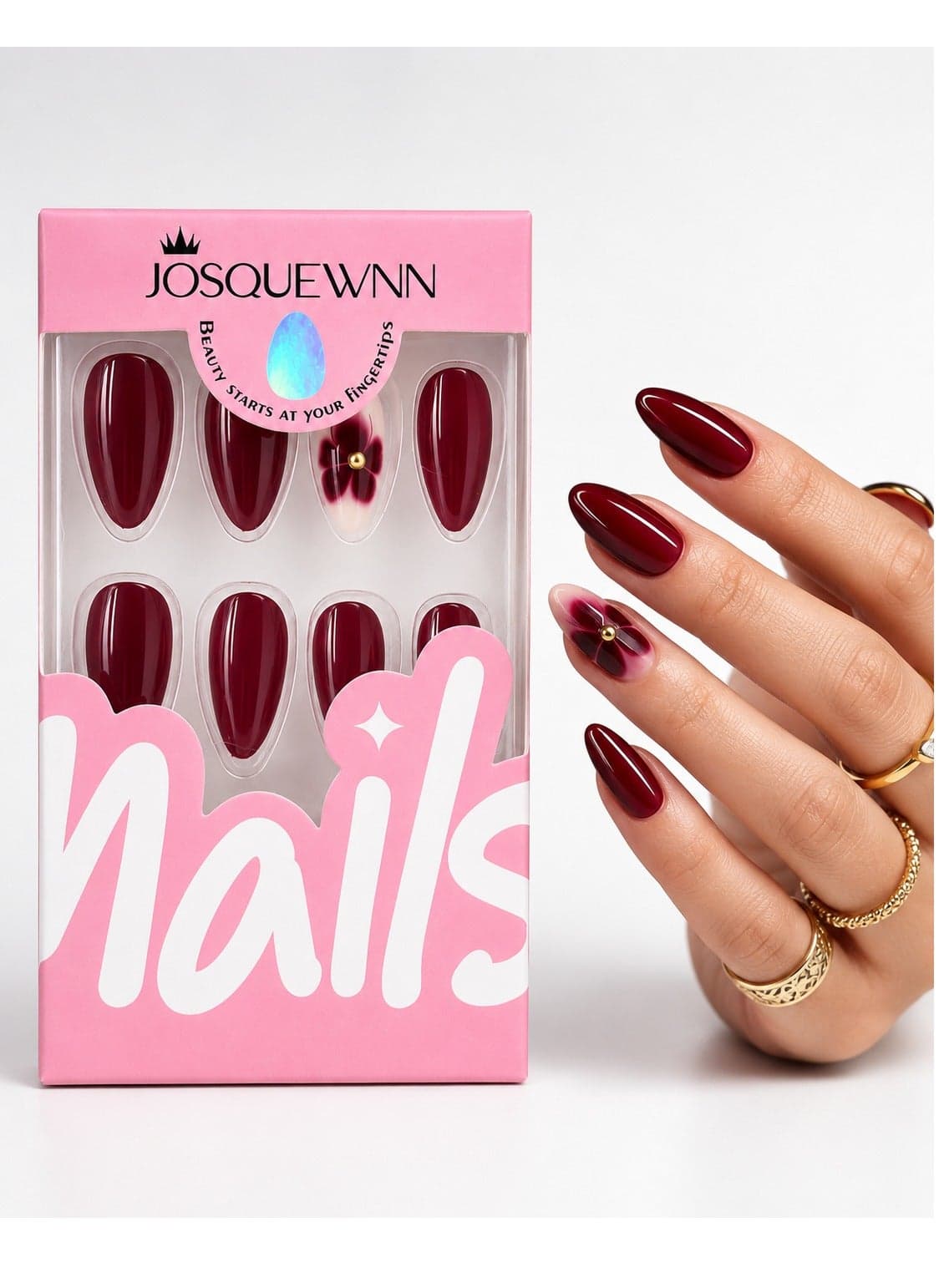 Press On Nails 24pcs, With a Delicate Bow Design, a Set Of 24 Refreshing Art Pieces, Easy to Apply and Remove. Acrylic Nails With Glue Kit.