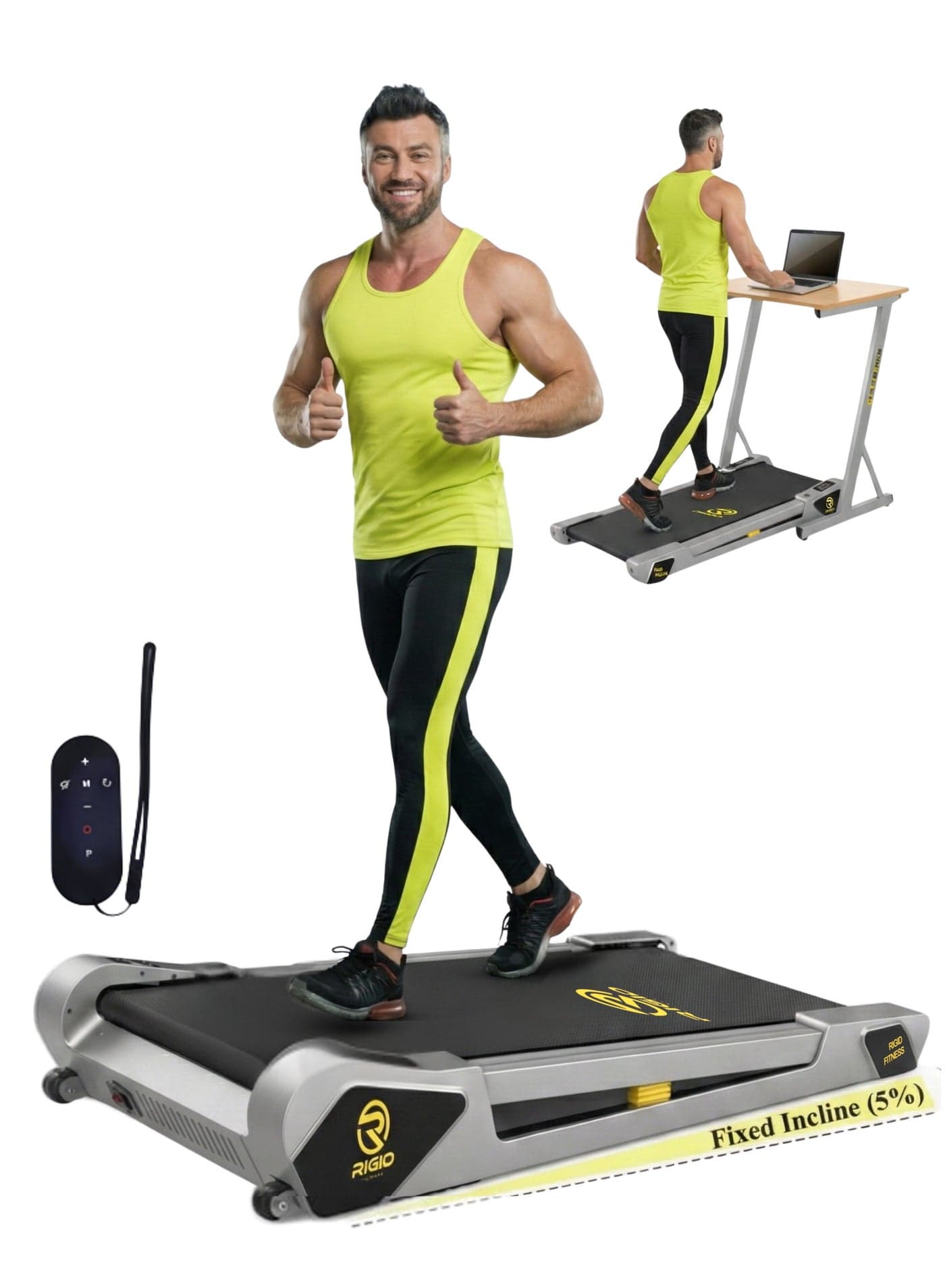 Under Desk Walking Pad Treadmill with Incline for Home & Office, Durable & Quiet Motor, Compact & Space-Saving, Ideal for Walking & Light Jog with Remote Control, 220lbs/100kg Max Load, 6Km/h Speed