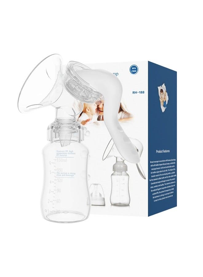 Portable Manual Silicone Breast Pump 150ML BPA-Free, Easy to Clean, Ideal for Travel and Home Use