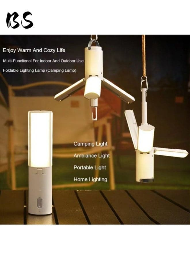 Survival Light|White Foldable LED Camping Light | Rechargeable Camping Lights | camping light with stand | led light for camping |Waterproof Foldable Tent Light | 4000mAh camping lights rechargeable | Long Battery Life | Magnetic Base | Three Light Sensing Modes | Multi-Angle Folding.