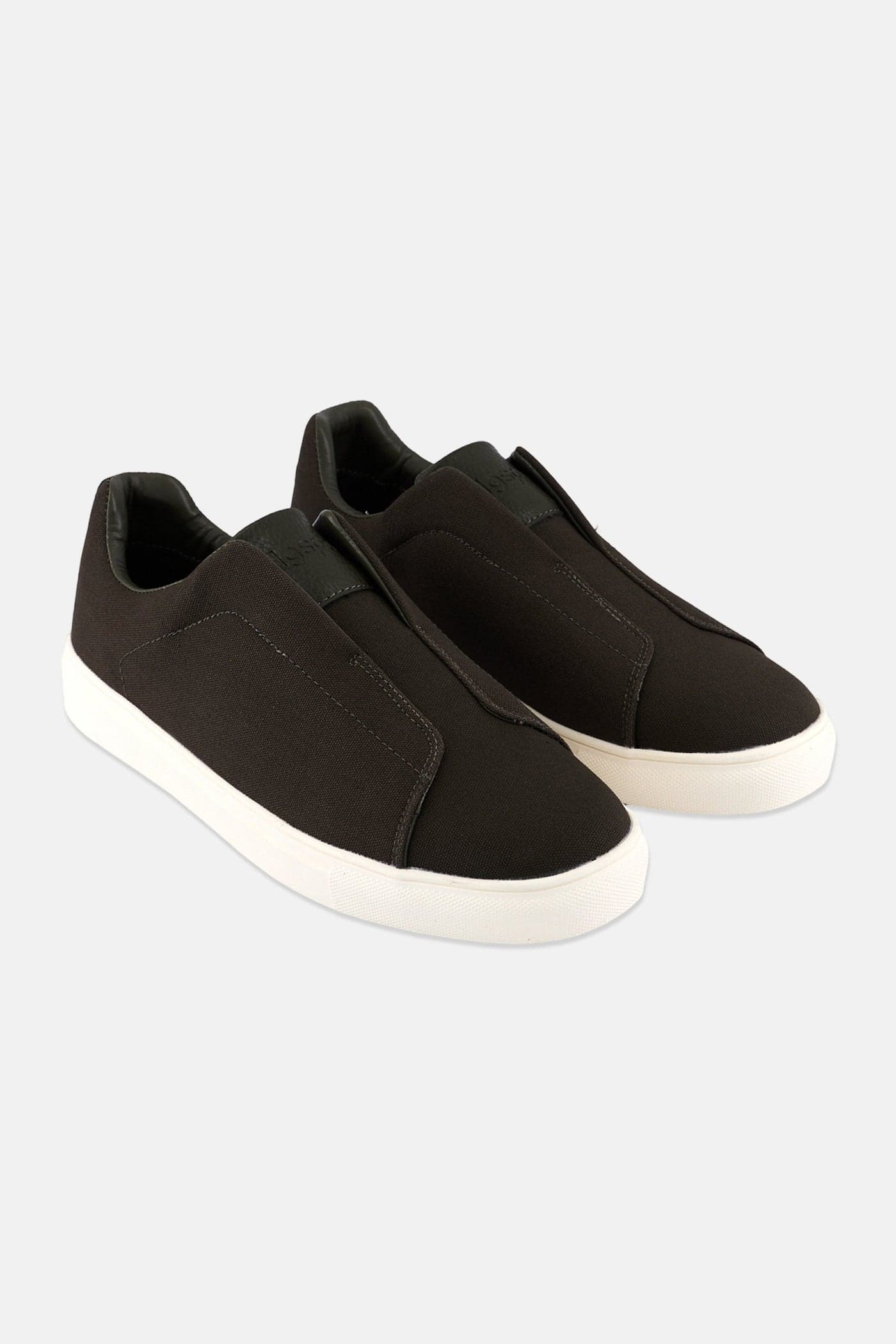 Men Tripe Stitch Slip On Casual Shoes, Dark Olive