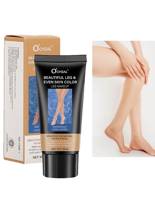 Beautiful Leg & Even Skin Color Leg Makeup- Waterproof No Transfer, Leg Vein Cover up Makeup for Varicose Veins Waterproof Black Skin, Leg and Body Scar Cover up Makeup for Tattoo Cover Up 40ml