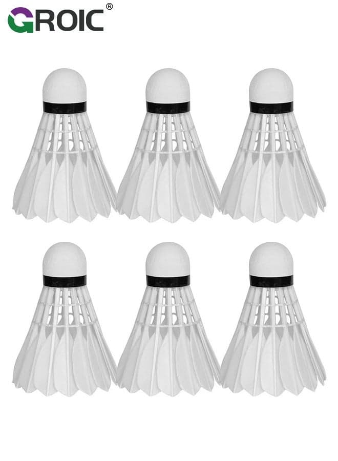 Goose Feather Badminton Shuttlecocks with Great Stability and Durability, High Speed Badminton ball, Pack of 6