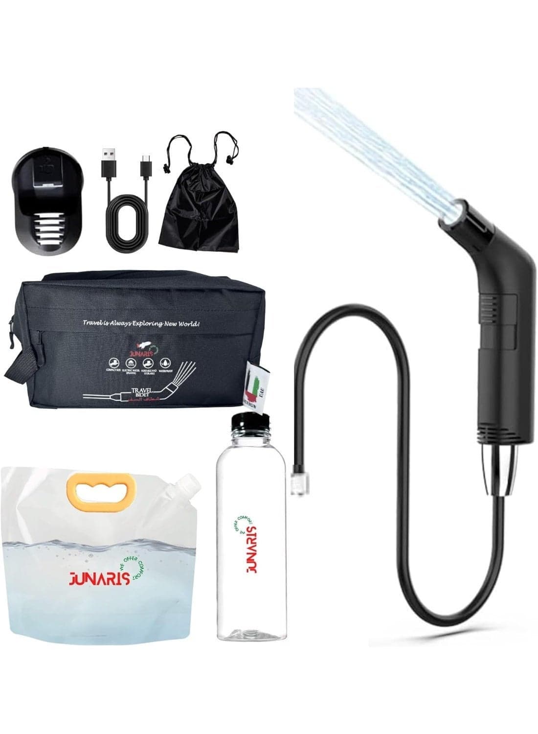 Portable Bidet For Travel Shattaf | High Pressure Rechargeable Camping Bidet - Shower Sprayer shataf For Perfect Hygiene almusafir Electric Bidet Sprayer Set For Travel Handheld Camping Bidet