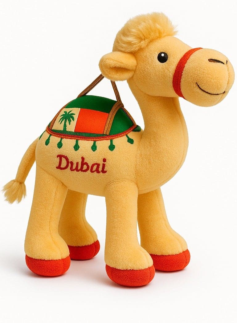 Dubai Camel Plush Toy – Soft Stuffed Animal Souvenir - Ideal Gift for Kids and Tourists