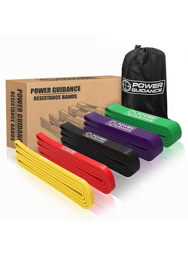 POWER GUIDANCE Pull Up Assist Bands - Heavy Duty Resistance Band, Mobility & Powerlifting Exercise Bands, Perfect for Body Stretching, Powerlifting, Resistance Training, Single Band & Set