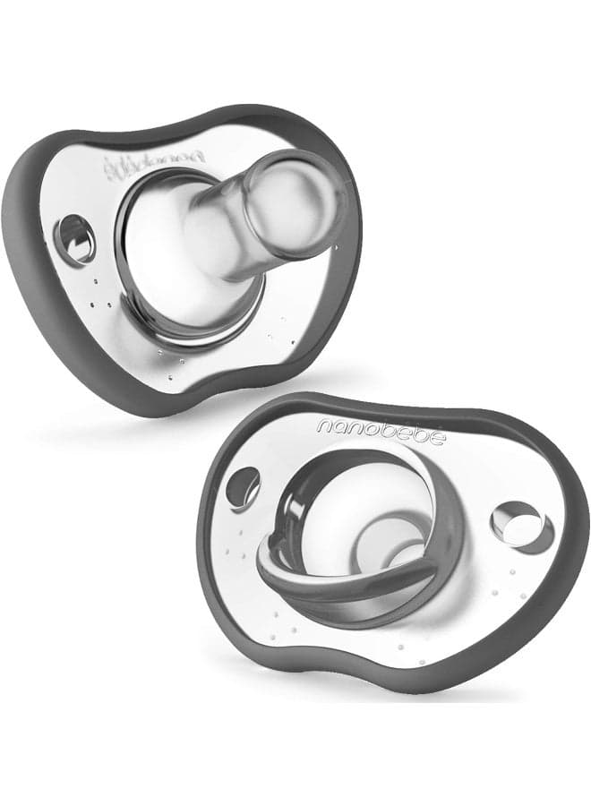 Nanobebe - Flexy Pacifier Twin-Pack 0-3m - Gray