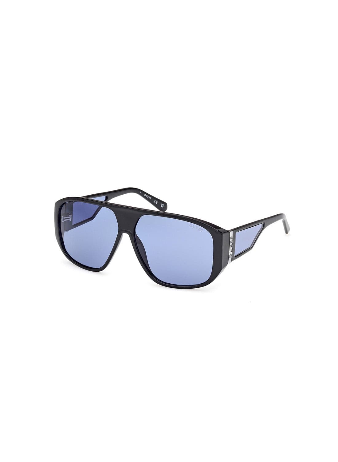 Unisex UV Protection Shield Shape Sunglasses - GU0013501V61 - Lens Size: 61 Mm - Shiny Black