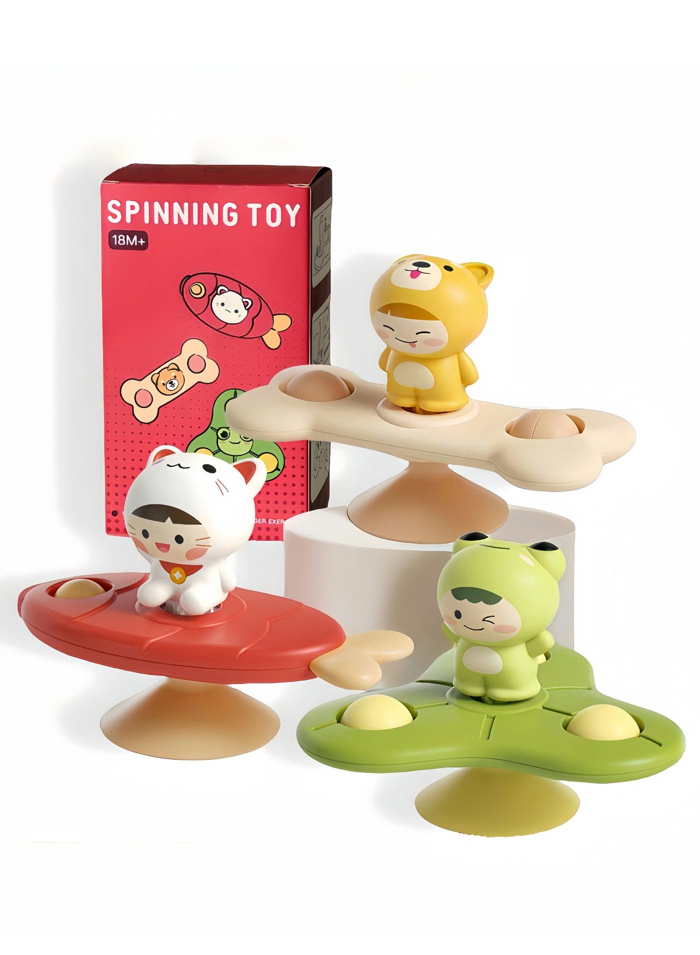 Zenymee Suction Cup Spinner Toys for Baby, Toddler and Kids (Pack A)