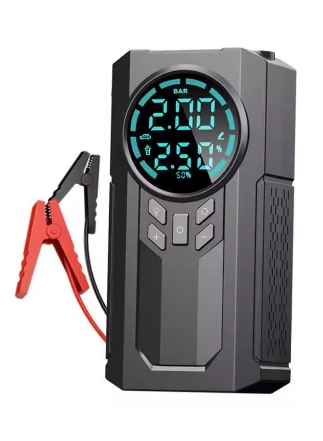 Portable Cordless Car Battery Emergency Care Starter Air Pump Power Bank, Tire Air Pump, Air Compressor To Easily Inflate Tires, LED Display, With Flashlight, Mobile Power Supply, Large Capacity Storage
