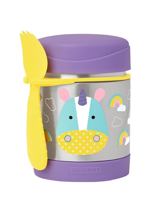 Unicorn Print Zoo Insulated Little Kid Food Jar, 325 Ml Capacity