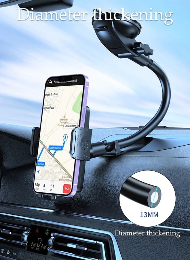 Phone Holder Mount for Car Dashboard Windshield 360 Degree Rotation Dashboard Car Clip Mount Stand Phone Holder Suitable for All Cell Phone Automobile Interior