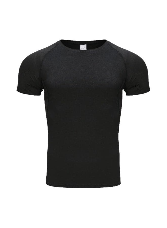 Men's Quick-Dry Athletic Fitted Short-Sleeve T-Shirt, Elastic Compression Top for Fitness Training