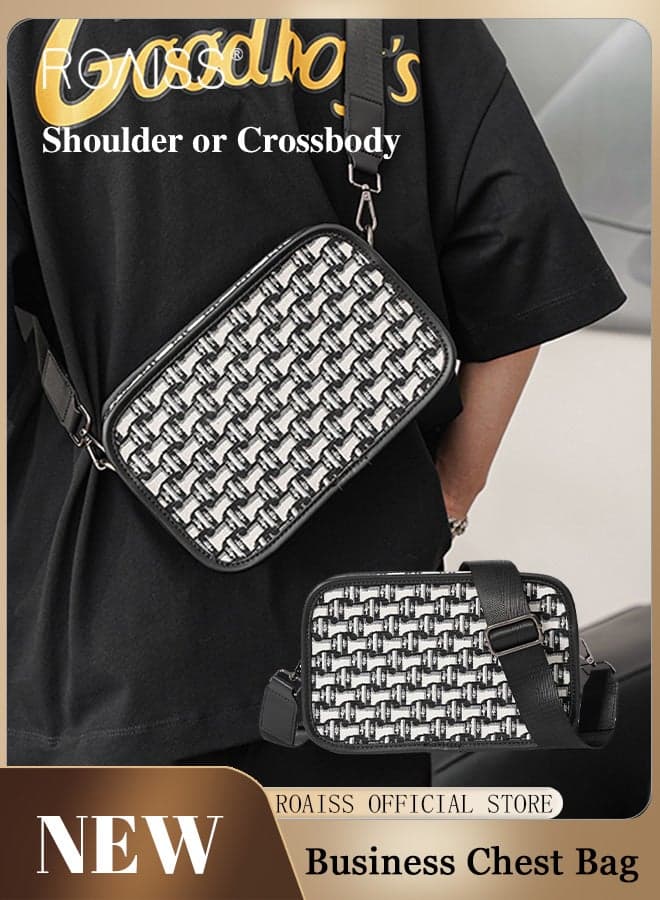 Square Crossbody Bag for Men, Stylish Shoulder Bag with Adjustable Strap, Men Small Sling Bag with Zipper, Perfect for Dating, Shopping, Daily Travel and More