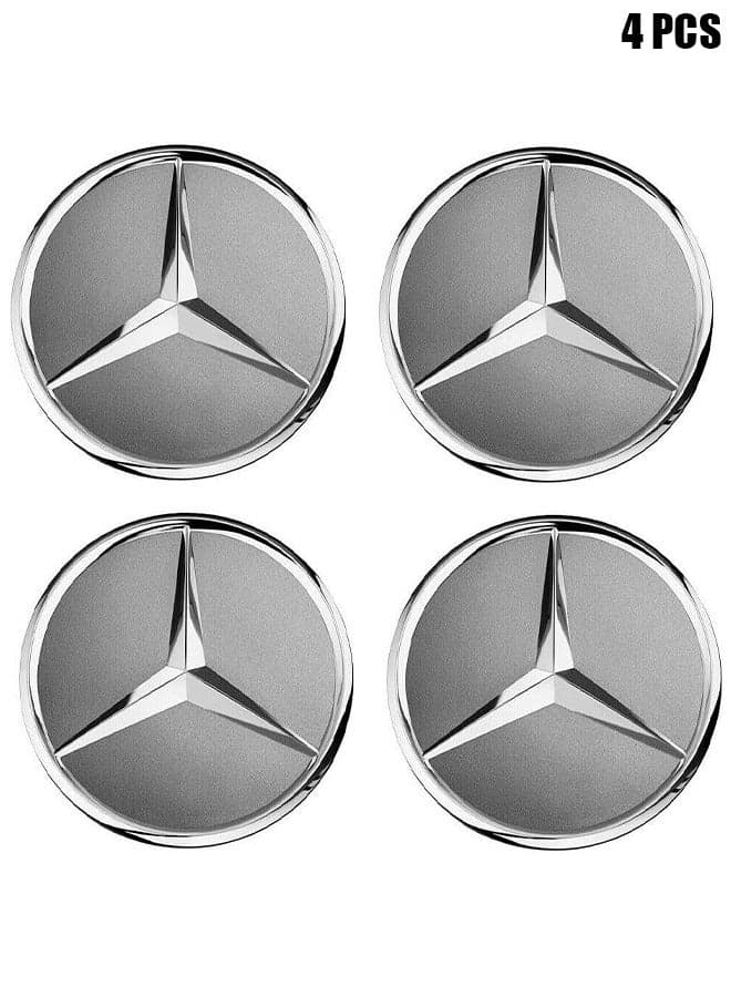 4PCS Premium Silver Wheel Center Cap Set For Mercedes