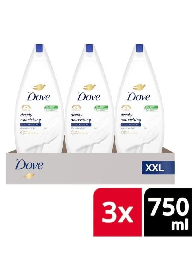Deeply Nourishing Body Wash 750ml x 3pcs
