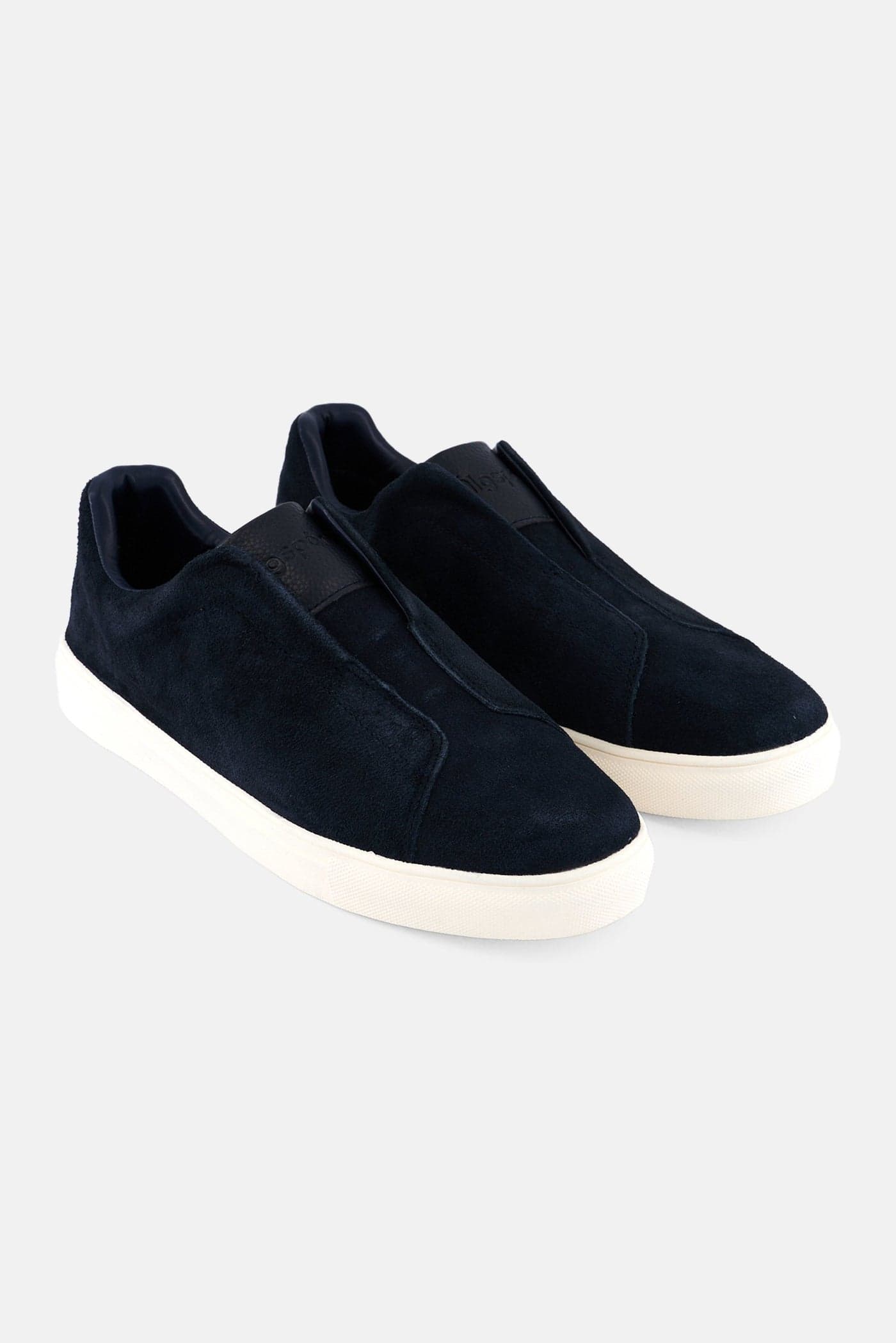 Men Suede Slip On Casual Shoes, Navy Blue