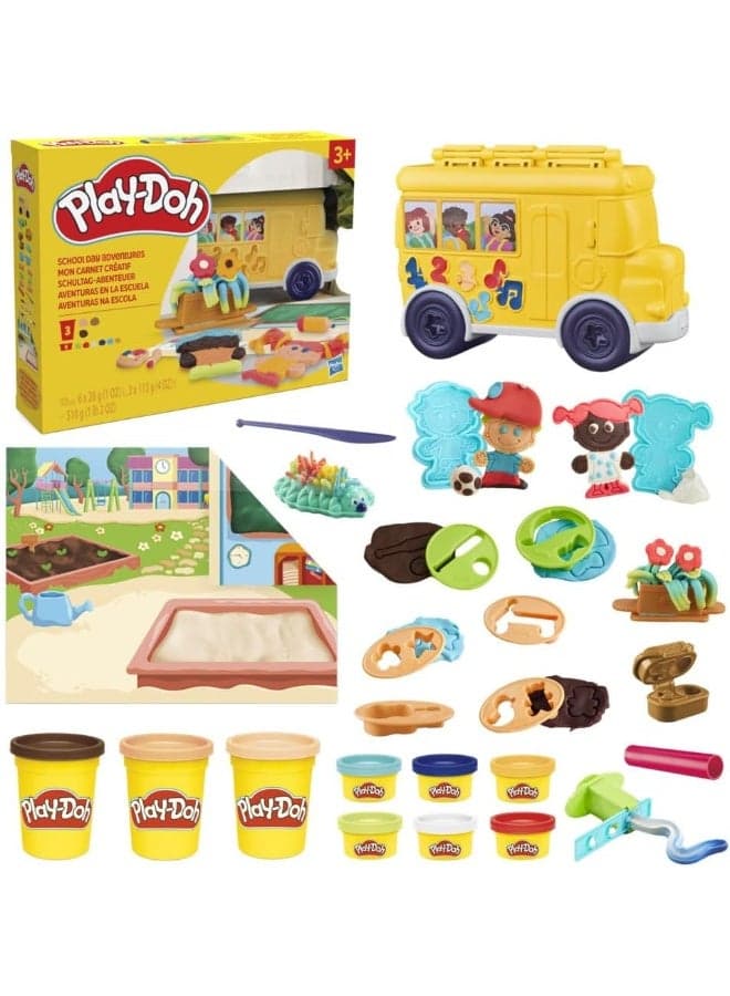 0School Day Adventures Playset with Playmat, 15 Tools, 9 Colors, Preschool Toys for 3 Year Olds & Up