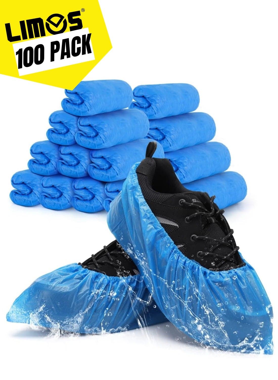 Shoe Covers Disposable Non Slip for Indoors 100 Pack(50 pairs) Recyclable Shoe Booties Waterproof Shoe & Boot Covers Durable Shoe Protectors Covers One Size Fits Most Blue