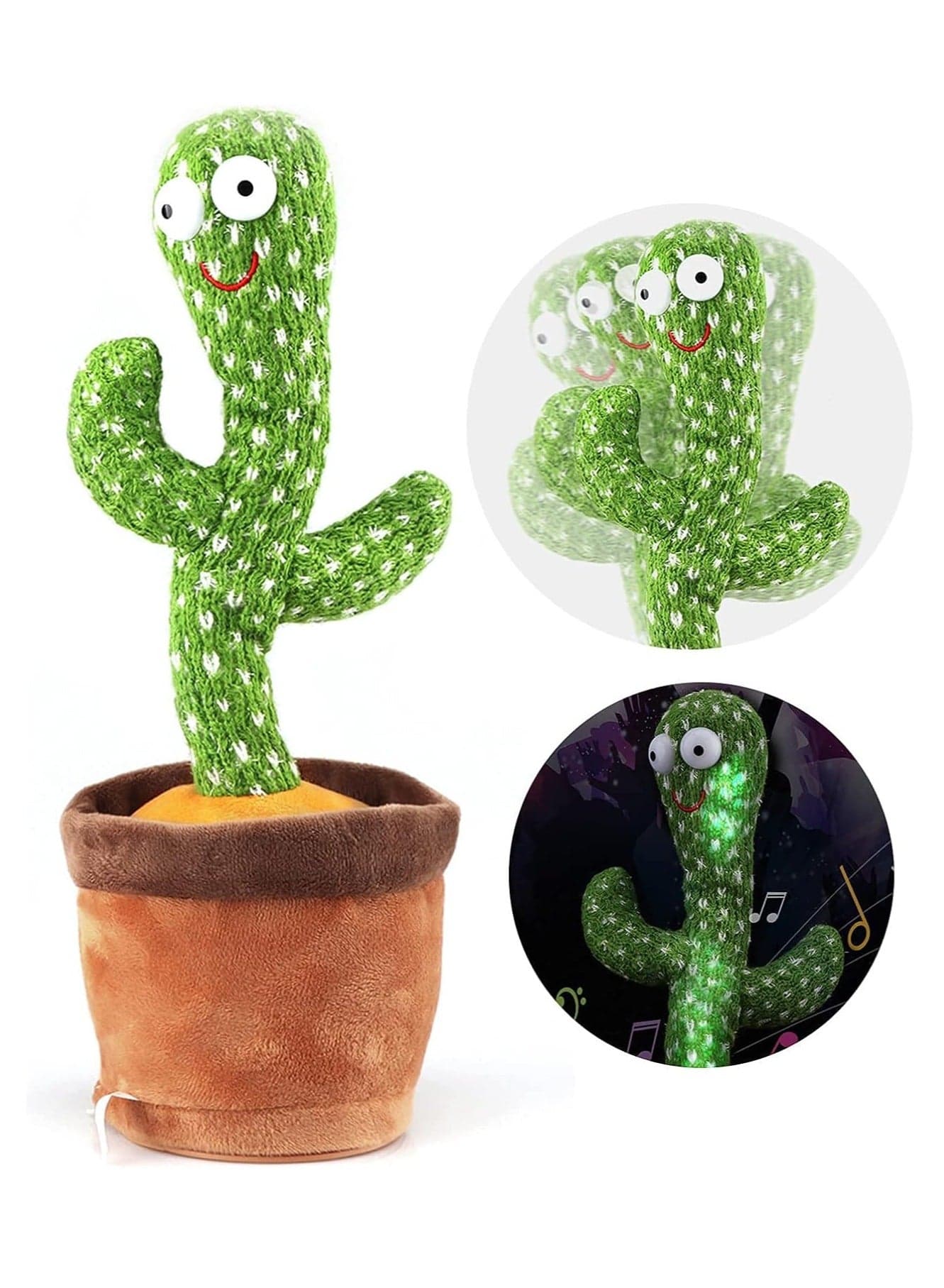 Dancing Cactus Talking Toy,Wriggle Singing Mimicking Cactus,Repeat What You Say,Sing,Dance,Recording,LED(120 Songs)