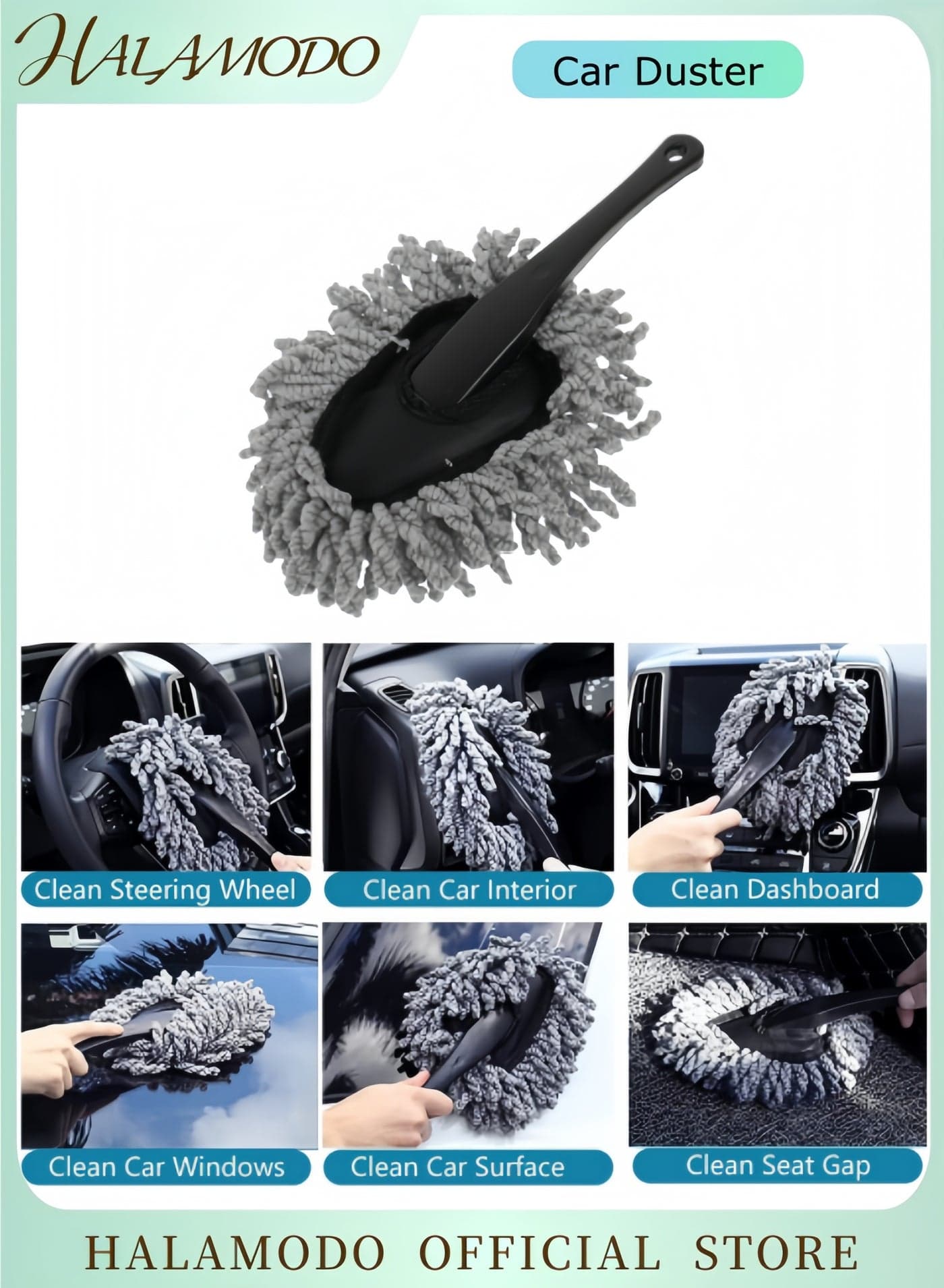 Car Duster Scratch-Free Cleaning with Wax-Treated Cotton Strands Premium Microfiber Duster for Cars, SUVs & Trucks, Effectively Removes Dust & Dirt, Eco-Friendly & Reusable
