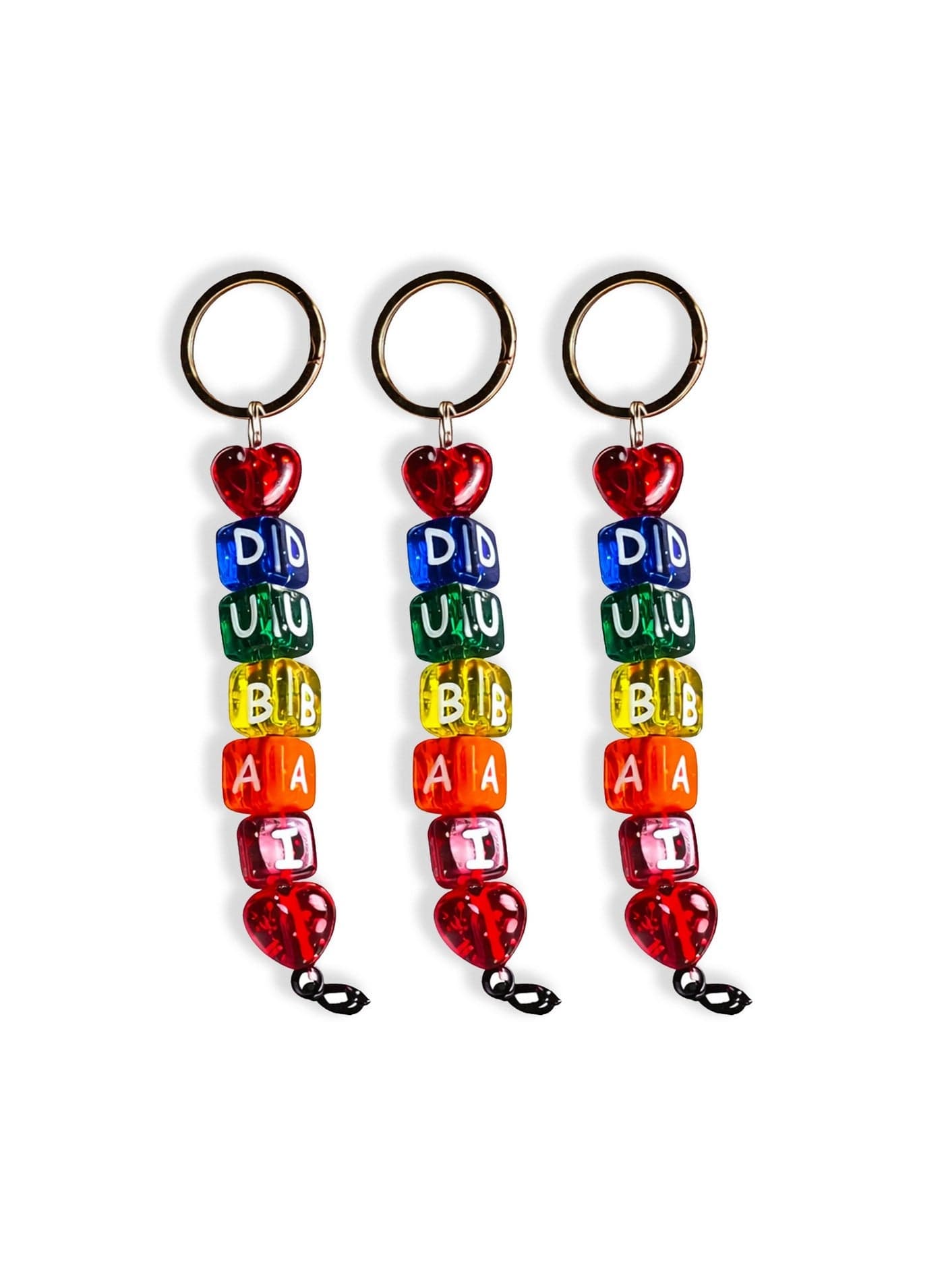 Dubai Dice Keychain Set – 3 Pcs Colorful Letters DUBAI Souvenir