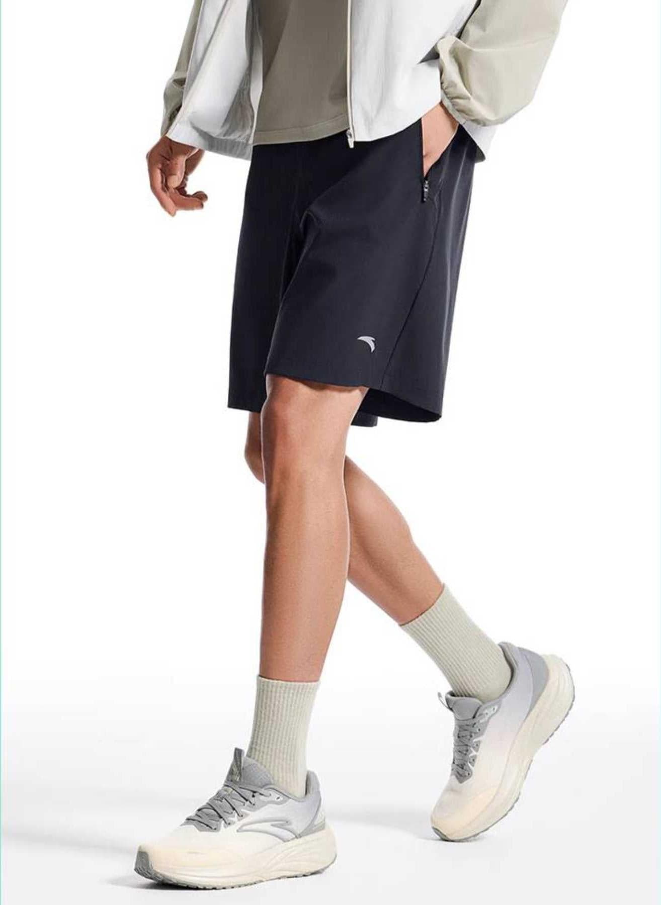Regular Fit Workout Training Commute Woven Shorts Black