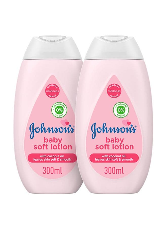 Pack Of 2 Baby Soft Lotion With Coconut Oil For Soft And Smooth Skin - 300ml
