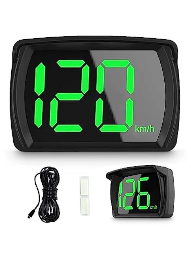 Car HUD Speedometer, Clear Speed Display, Voice Alerts, USB Power Cable - Ideal for Cars, Trucks, Buses - KM/H