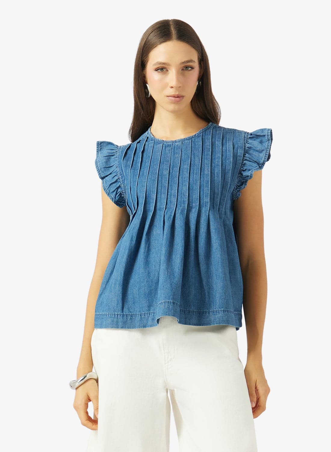 Sleeveless Denim Top