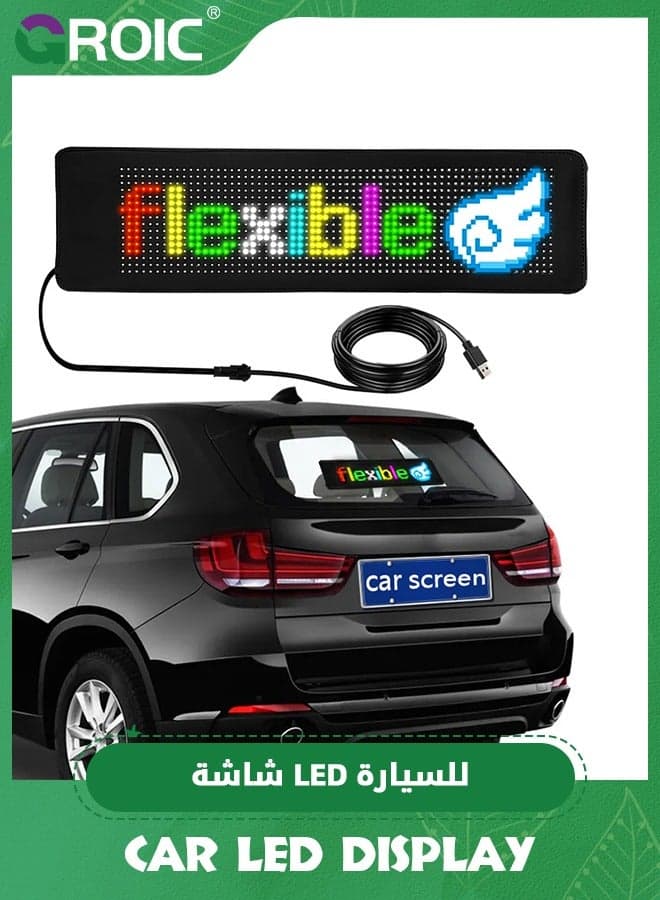 LED Light Sign for Car,LED Sign Programmable FPCB Flexible Matrix Panel,Bluetooth Application Control DIY Programmable Scrolling LED Sign for Car,Party