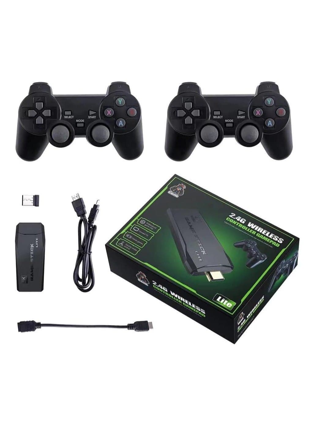 Wireless Retro Game Console Plug and Play Video Game Stick Built in 10000+ Games,9 Classic Emulators 4K High Definition HDMI Output for TV with Dual 2.4G Wireless Controllers 64G