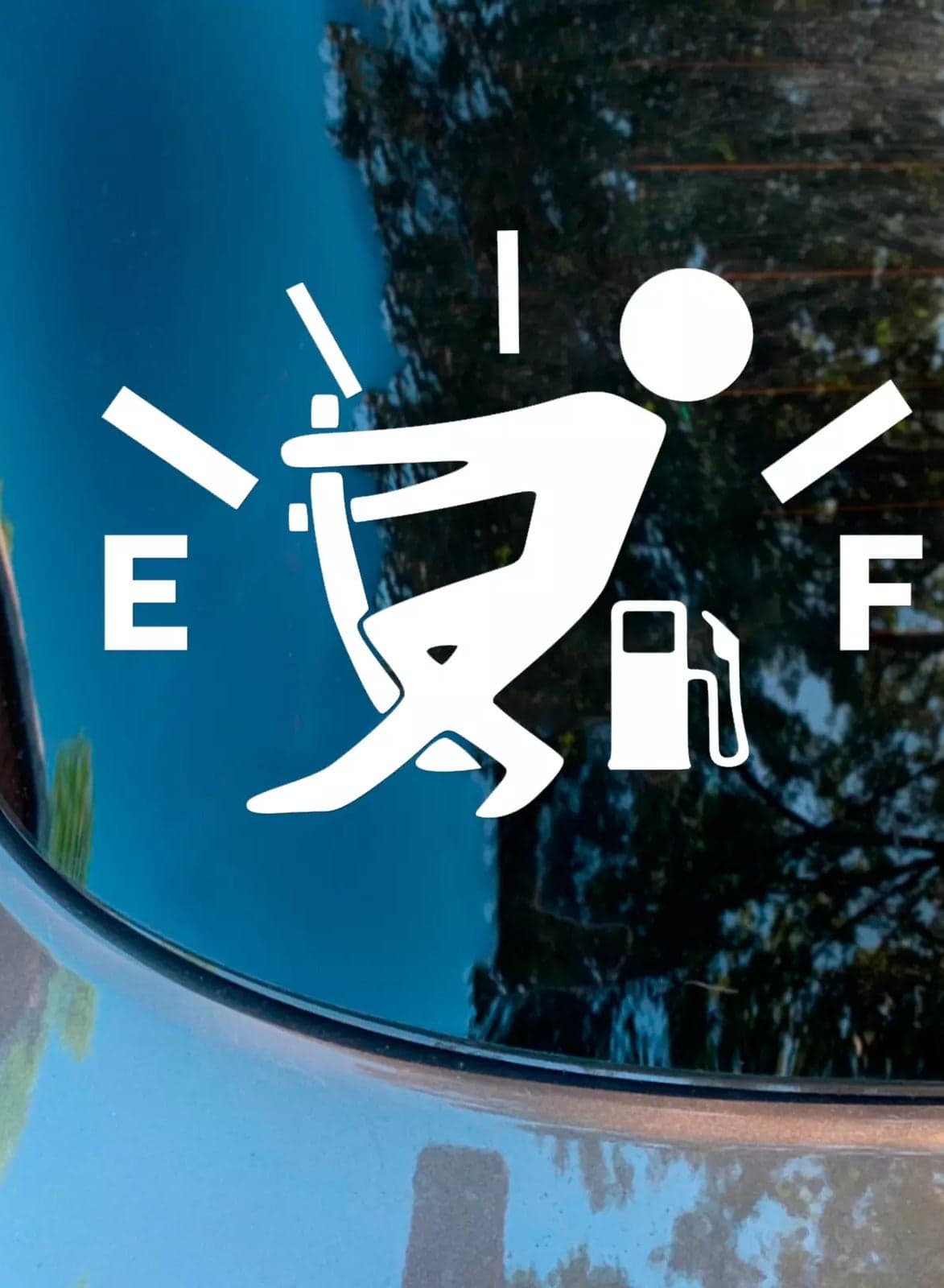Funny Car Stickers High Gas Consumption Decal Fuel Gage Empty Stickers (White)