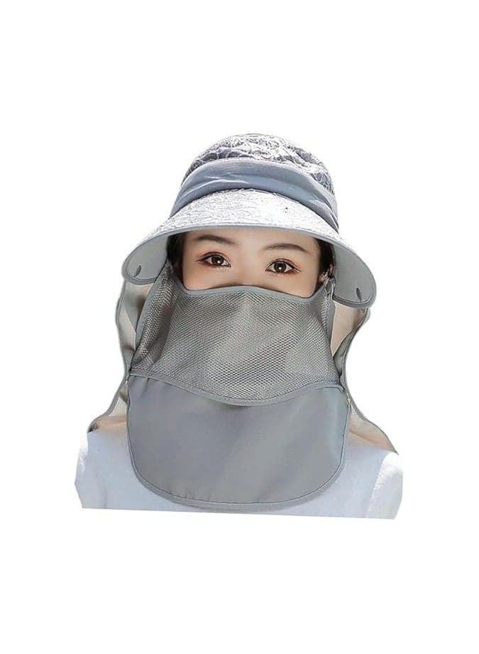 Wide Brim Sun Hat, Fashion Sunbonnet Sun Block Cap Visor for Women & Girls, Grey