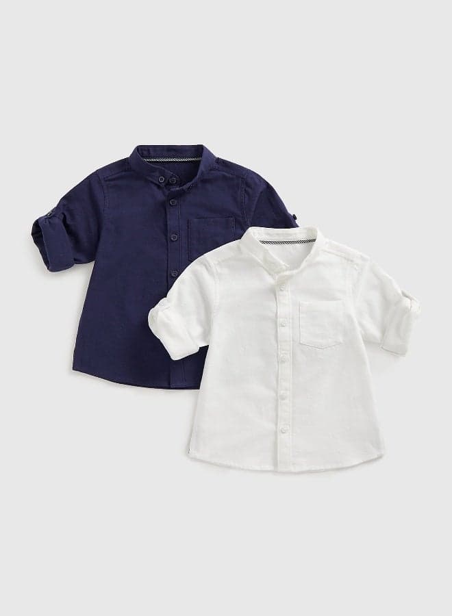 Navy and White Oxford Shirts - 2 Pack