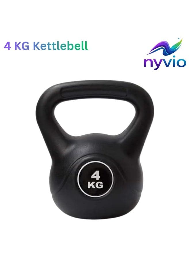 4KG Kettlebell – Fixed Weight Dumbbell with Neoprene Coating for Strength Training, Cardio, Home Gym, CrossFit, Pilates, Bodybuilding & Fitness Workouts
