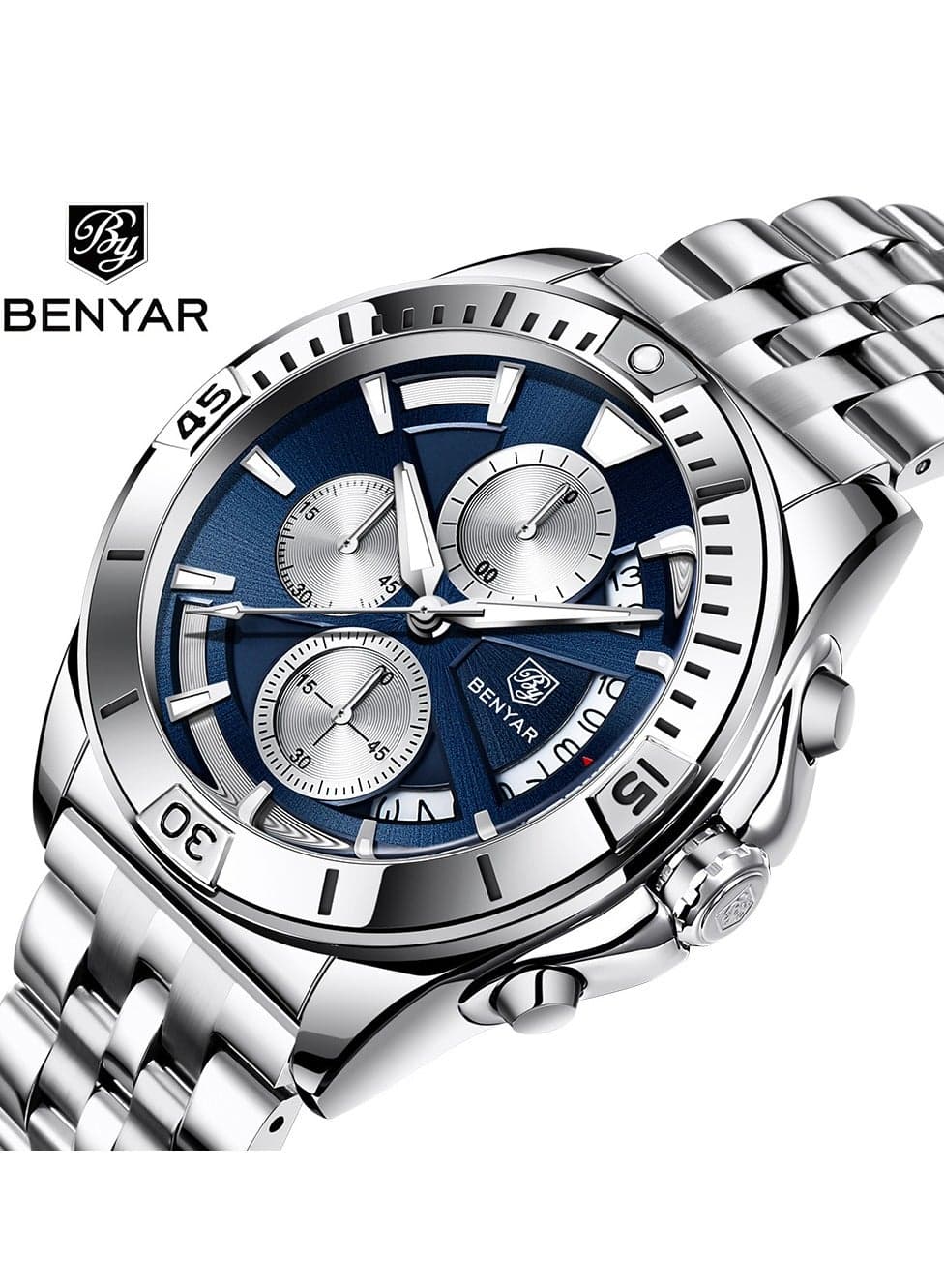 Watches for Men Watch Quartz Luxury Stainless Steel Water Resistant Chronograph Watch 5180