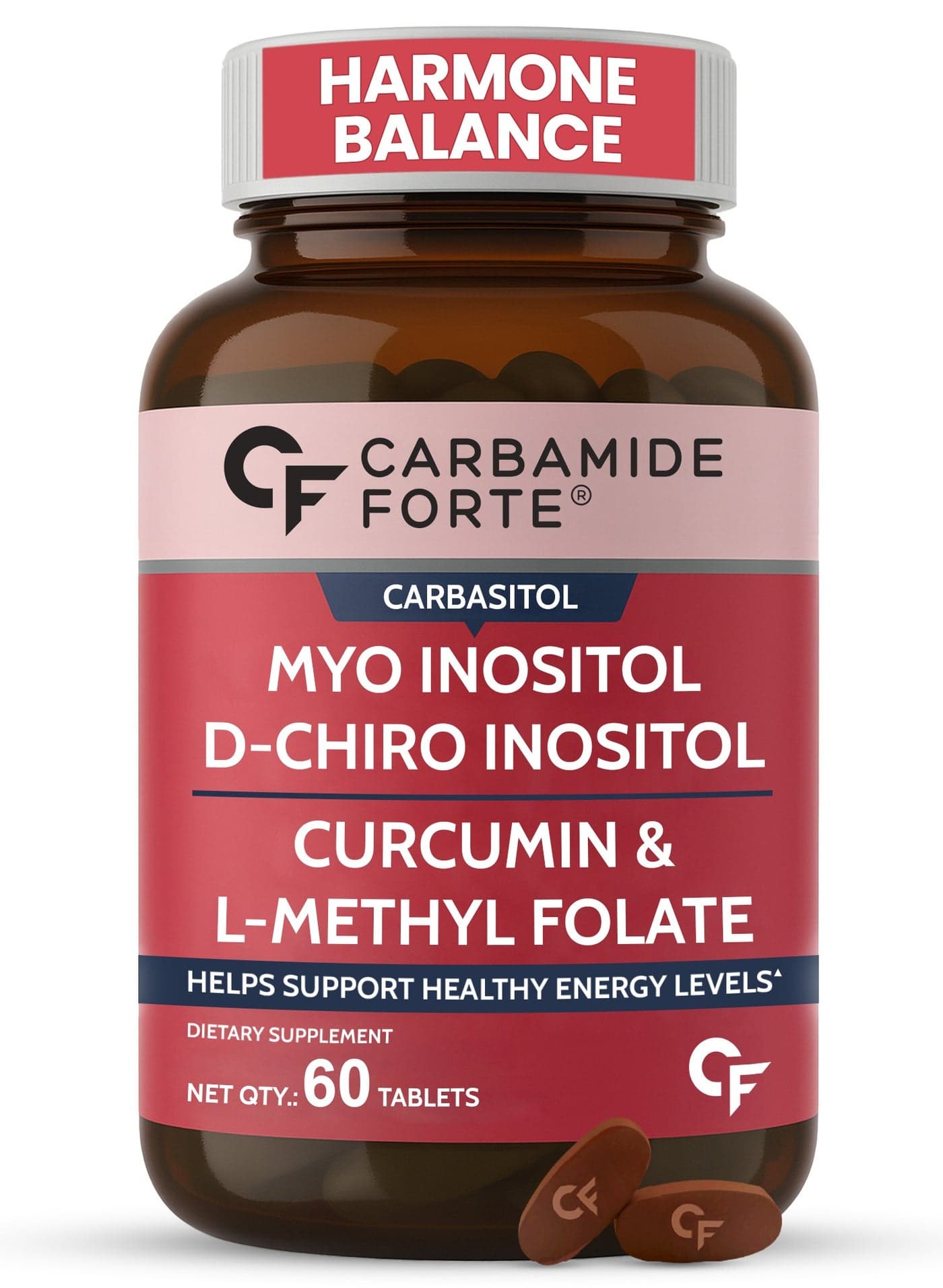 Carbamide Forte PCOS Supplements for Women with 40:1 Ratio of myo inositol d chiro inositol | Inositol Supplement for PCOS - 60 Veg Tablets