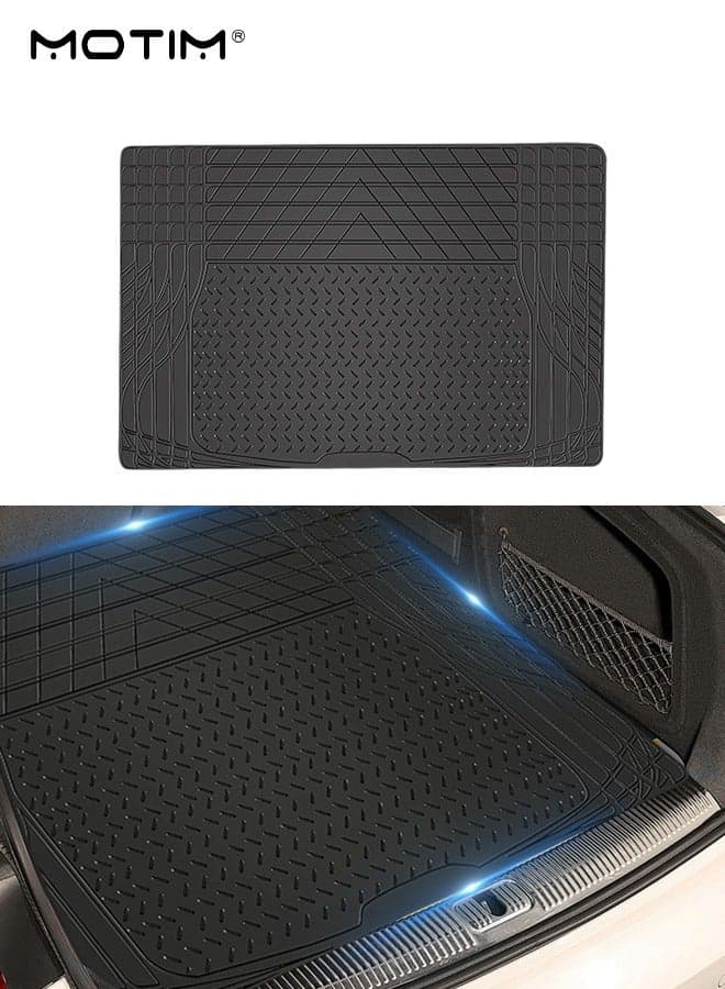 Heavy Duty Car Cargo Liner Floor Mat, 120*80 CM, All Weather Trunk Protection, No-slip Rubber Car Flooring Universal Fit, Trim To Fit & Durable Protection for Most Car Suv Sedan Auto